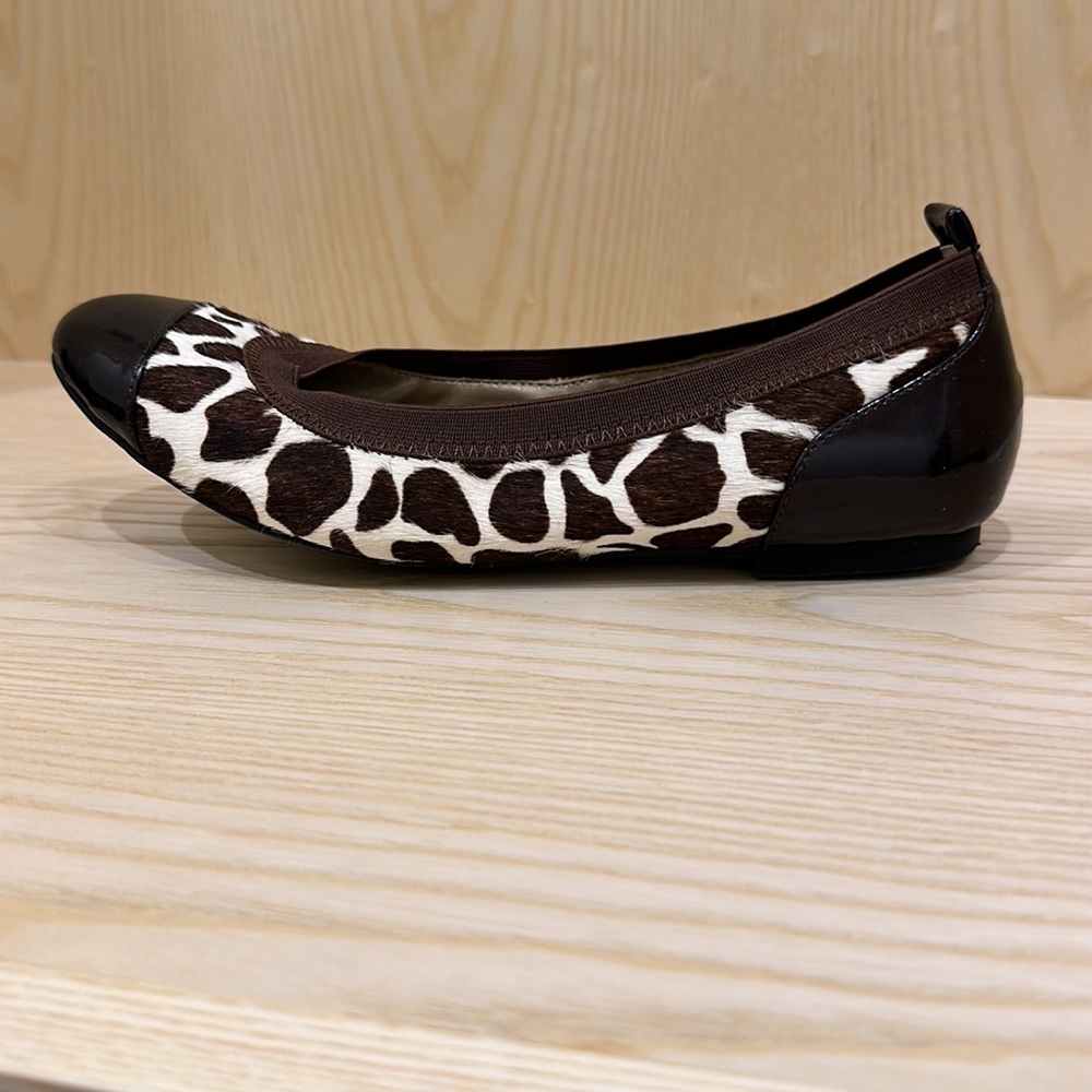 Animal Print Fur Leather Ballet Flats